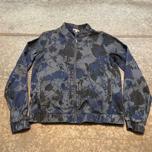 Juicy Couture Floral Camo Denim Chambray Jacket XS Lyocell Lightweight 90s Y2K - Picture 2 of 8